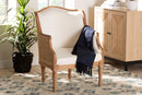 Lylah Beige Fabric and Honey Oak Accent Chair Baxton