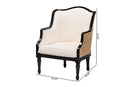 Lylah Beige Fabric and Black Accent Chair Baxton