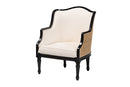 Lylah Beige Fabric and Black Accent Chair Baxton