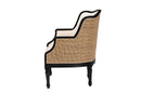 Lylah Beige Fabric and Black Accent Chair Baxton