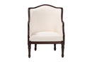 Deance Beige Fabric and Dark Brown Accent Chair Baxton