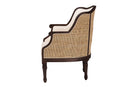 Deance Beige Fabric and Dark Brown Accent Chair Baxton