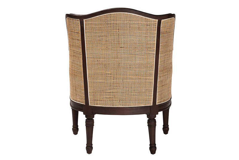 Deance Beige Fabric and Dark Brown Accent Chair Baxton