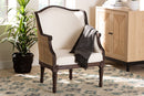 Deance Beige Fabric and Dark Brown Accent Chair Baxton