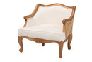 Diva Beige Fabric and Honey Oak Low Seat Accent Chair Baxton