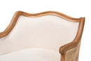 Diva Beige Fabric and Honey Oak Low Seat Accent Chair Baxton