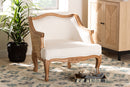 Diva Beige Fabric and Honey Oak Low Seat Accent Chair Baxton