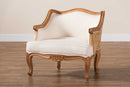 Diva Beige Fabric and Honey Oak Low Seat Accent Chair Baxton