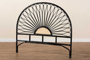 Drucilla Two-Tone Black and Natural Brown Rattan King Size Standalone Headboard Baxton