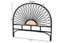 Drucilla Two-Tone Black and Natural Brown Rattan Queen Size Standalone Headboard Baxton