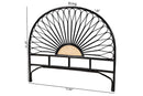 Drucilla Two-Tone Black and Natural Brown Rattan Queen Size Standalone Headboard Baxton