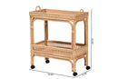 Devlin Natural Brown Rattan Wine Cart Baxton