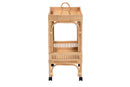 Devlin Natural Brown Rattan Wine Cart Baxton
