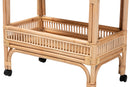 Devlin Natural Brown Rattan Wine Cart Baxton