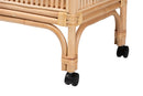 Devlin Natural Brown Rattan Wine Cart Baxton