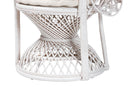 Erie White Natural Rattan Peacock Accent Chair Baxton