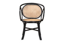 Nadeen Two-Tone Black and Natural Brown Rattan Dining Chair Baxton