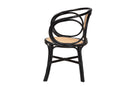 Nadeen Two-Tone Black and Natural Brown Rattan Dining Chair Baxton