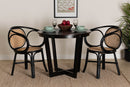 Nadeen Two-Tone Black and Natural Brown Rattan Dining Chair Baxton