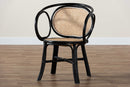 Nadeen Two-Tone Black and Natural Brown Rattan Dining Chair Baxton