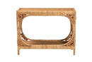 Calidore Light Honey Rattan Console Table Baxton