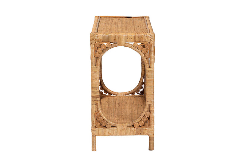 Calidore Light Honey Rattan Console Table Baxton