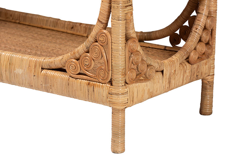 Calidore Light Honey Rattan Console Table Baxton