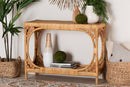 Calidore Light Honey Rattan Console Table Baxton