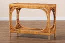 Calidore Light Honey Rattan Console Table Baxton