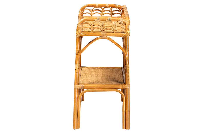 Harmon Natural Rattan 2-Tier Console Table Baxton