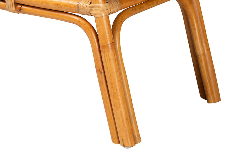 Harmon Natural Rattan 2-Tier Console Table Baxton