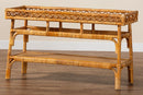 Carabella Natural Rattan 2-Tier Console Table Baxton