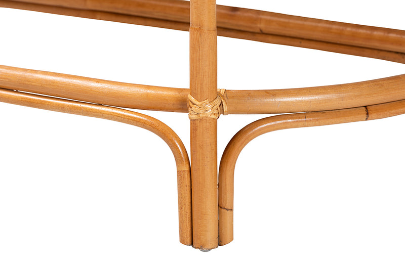 Bernardo Modern Bohemian Natural Brown Rattan Console Table