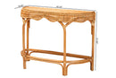 Bernardo Natural Brown Rattan Console Table Baxton