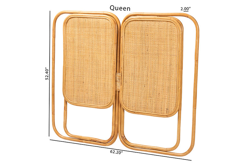 Grazia Natural Brown Rattan King Size Standalone Headboard Baxton