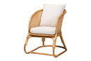 Harland Bohemian Light Honey Rattan Arm Chair Baxton