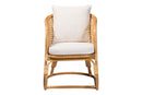 Harland Bohemian Light Honey Rattan Arm Chair Baxton