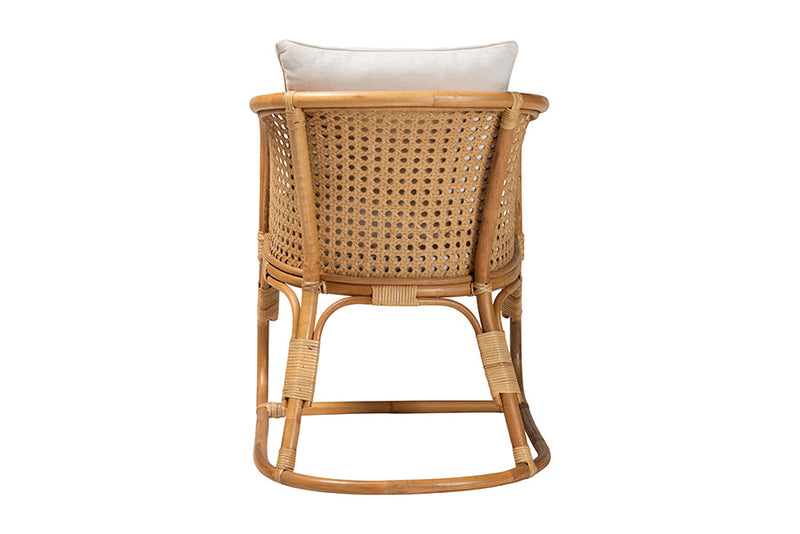 Harland Bohemian Light Honey Rattan Arm Chair Baxton