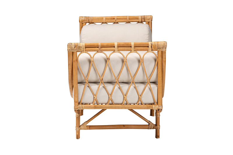 Jaelyn Modern Bohemian Natural Brown Rattan Daybed