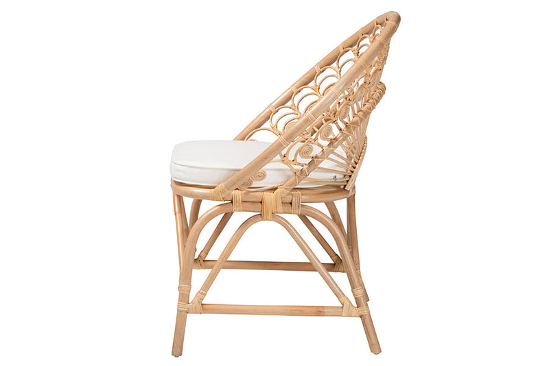 Nasim Natural Brown Rattan Peacock Accent Chair Baxton