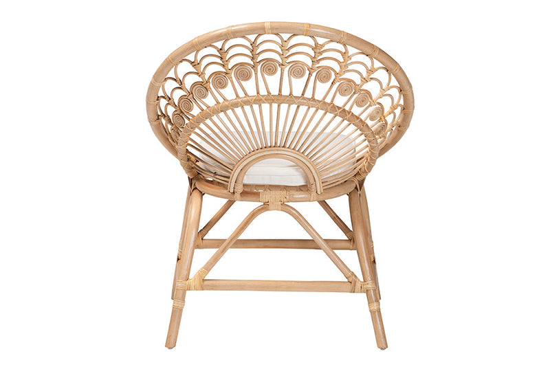 Nasim Natural Brown Rattan Peacock Accent Chair Baxton