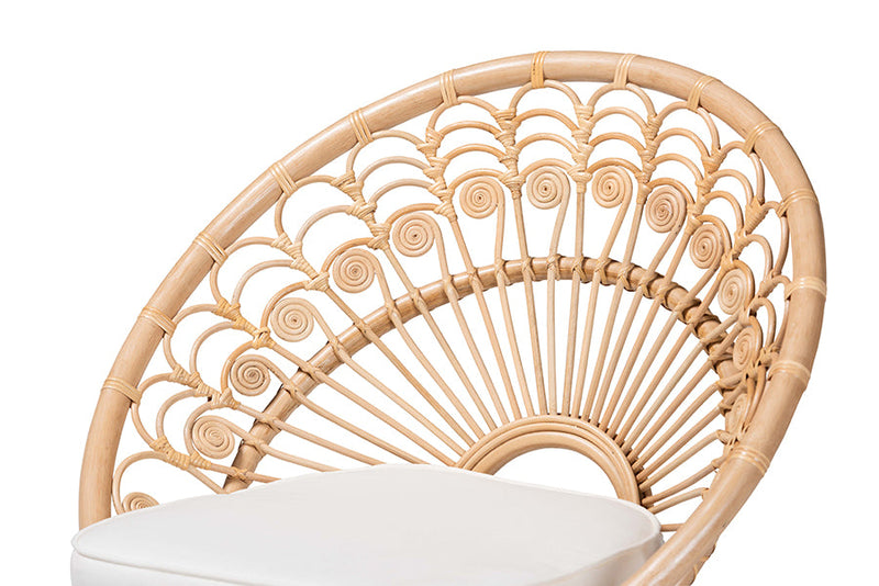 Nasim Natural Brown Rattan Peacock Accent Chair Baxton