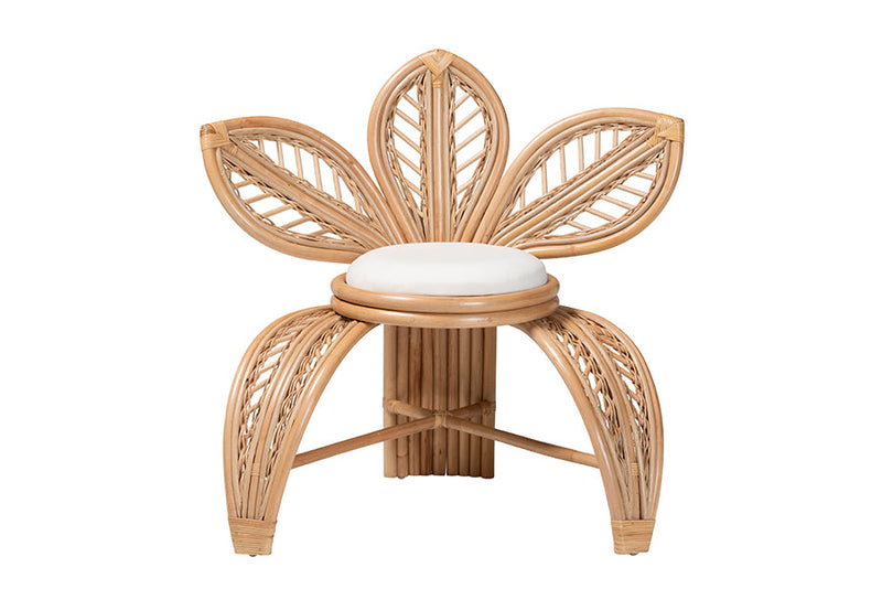 Abbie Natural Rattan Leaf Accent Chair Baxton