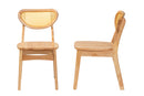 Madrona Oak Brown and Rattan 2Pc Dining Chair Set Baxton