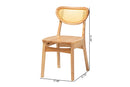 Madrona Oak Brown and Rattan 2Pc Dining Chair Set Baxton