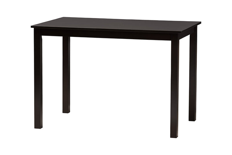 Kenyon Dark Brown and Rattan 5-Piece Dining Set Baxton