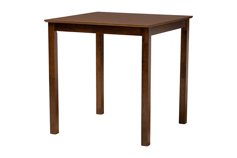 Bentley Walnut Brown and Rattan 5-Piece Pub Set Baxton