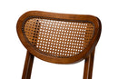 Bentley Walnut Brown and Rattan 2Pc Counter Stool Set Baxton