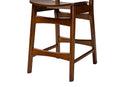 Bentley Walnut Brown and Rattan 2Pc Counter Stool Set Baxton