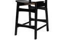 Iglehart Dark Brown and Rattan 2Pc Counter Stool Set Baxton